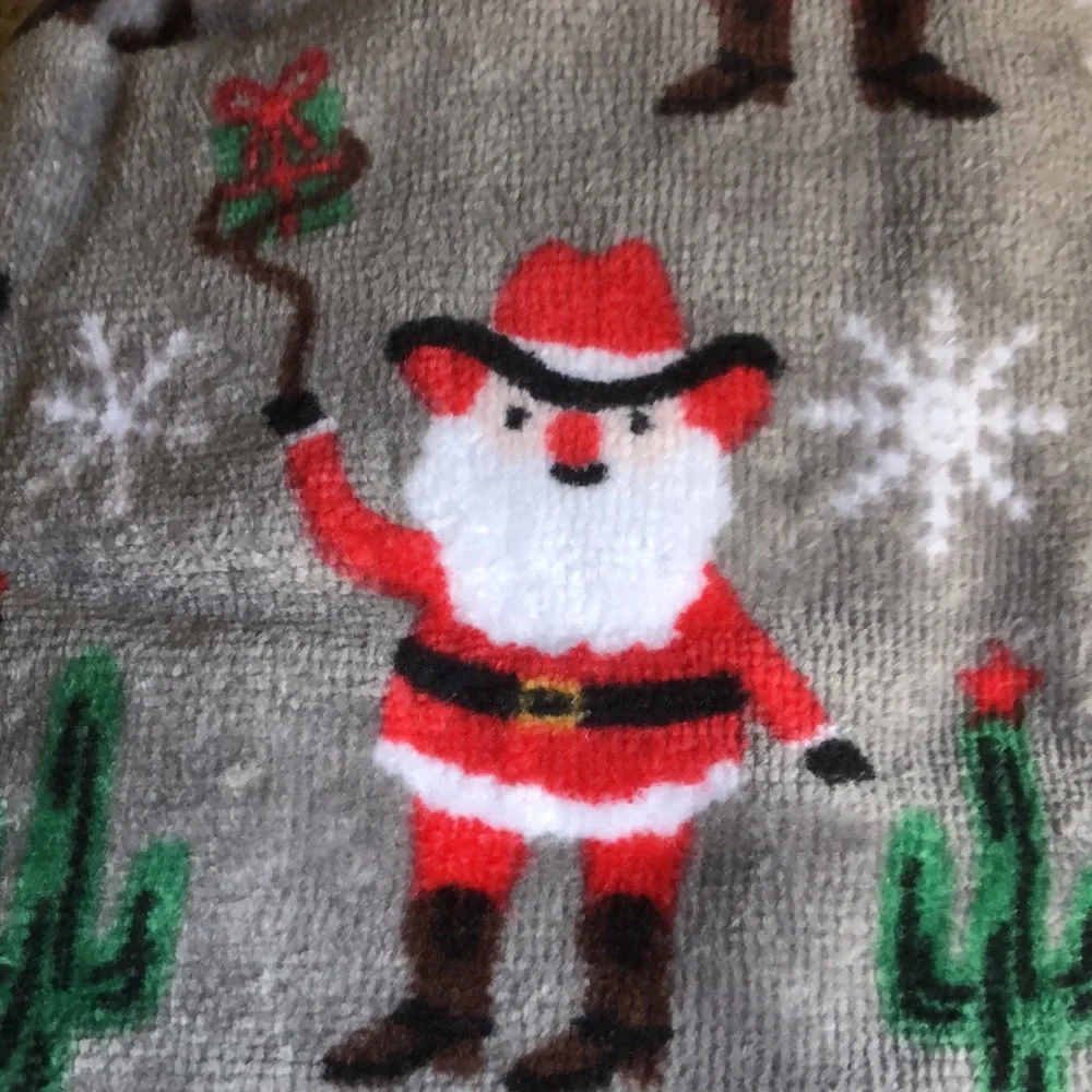 Western Cowboy SANTA Christmas Hand Towels